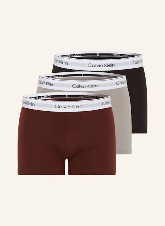 Calvin Klein 3er-Pack Boxershorts MODERN COTTON SCHWARZ/ TAUPE/ DUNKELROT