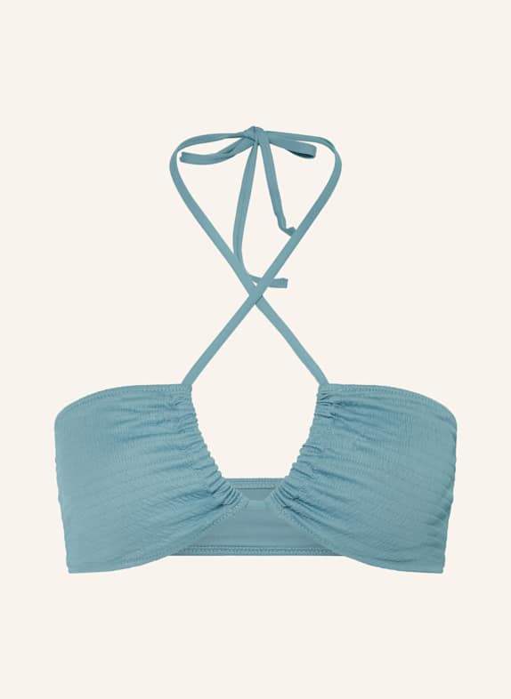 Calvin Klein Set CK MONOGRAM TEXTURE: Bralette-Bikini-Top und Haargummi BLAU