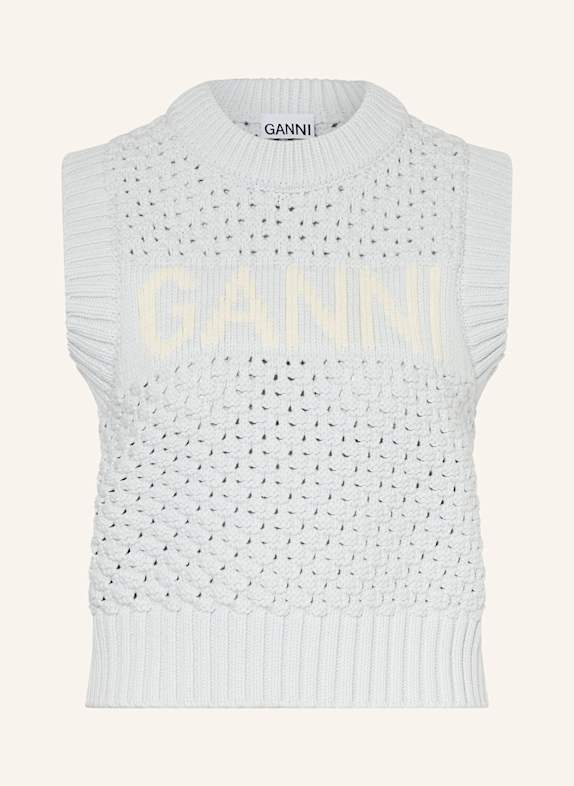 GANNI Pullunder HELLBLAU/ WEISS