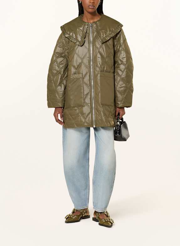 GANNI Steppjacke KHAKI