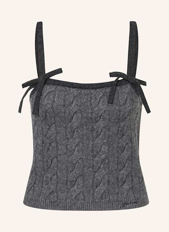 GANNI Strick-Top mit Cashmere DUNKELGRAU/ GRAU
