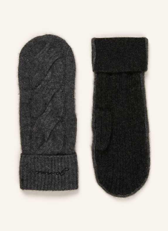 GANNI Fäustlinge mit Cashmere DUNKELGRAU/ GRAU
