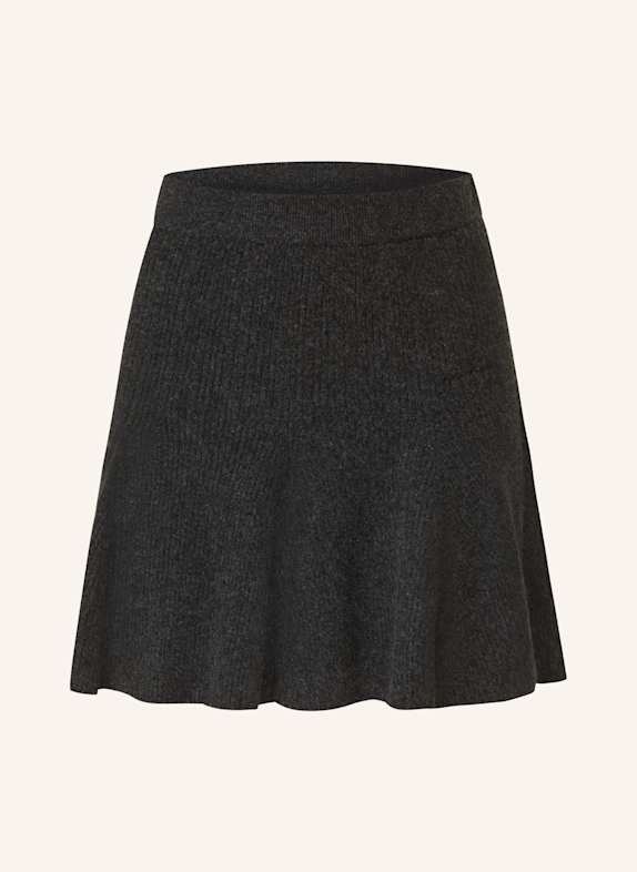 GANNI Strickrock mit Cashmere DUNKELGRAU