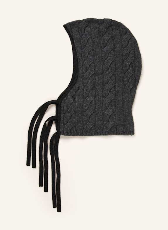 GANNI Balaclava mit Cashmere DUNKELGRAU