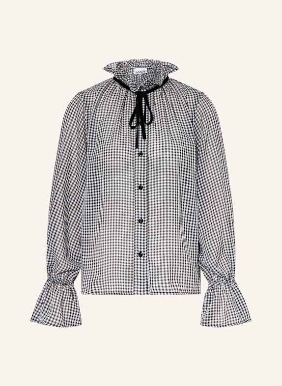 GANNI Blouse BLACK/ WHITE