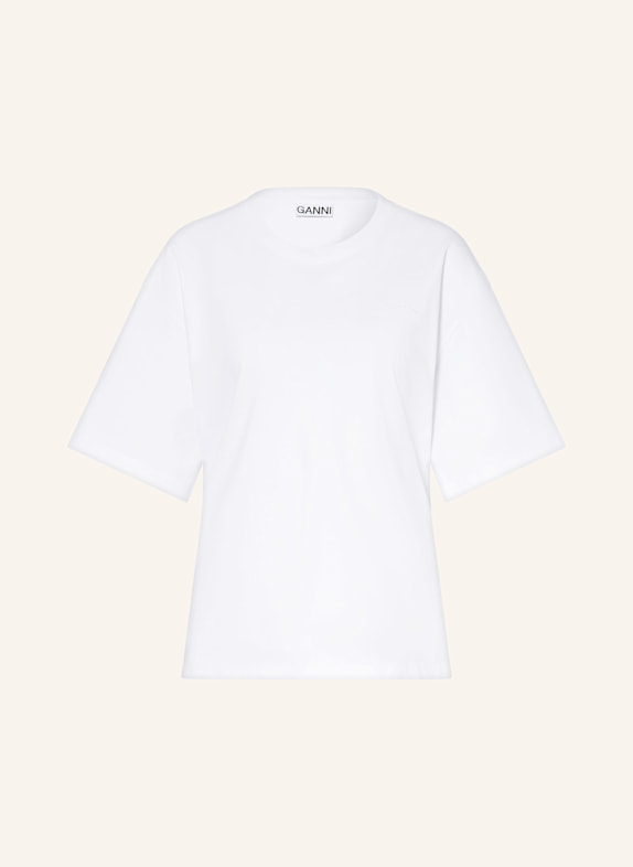 GANNI T-shirt z wycięciem BIAŁY