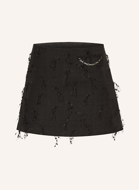 GANNI Tweed-Rock SCHWARZ