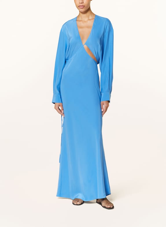 CHRISTOPHER ESBER Dress in silk with cut-out BLUE