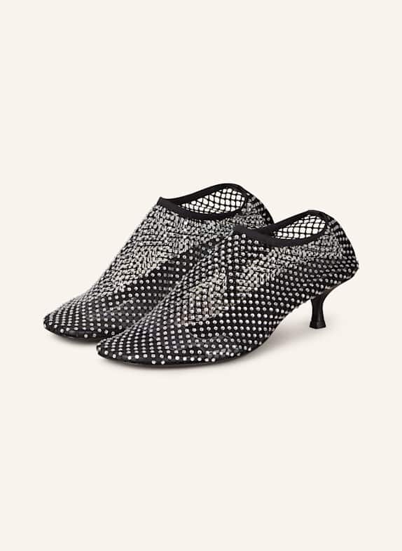 CHRISTOPHER ESBER Pumps MINETTE mit Schmucksteinen SCHWARZ/ SILBER