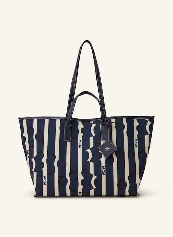 MCM Shopper AREN MEDIUM DARK BLUE/ BEIGE