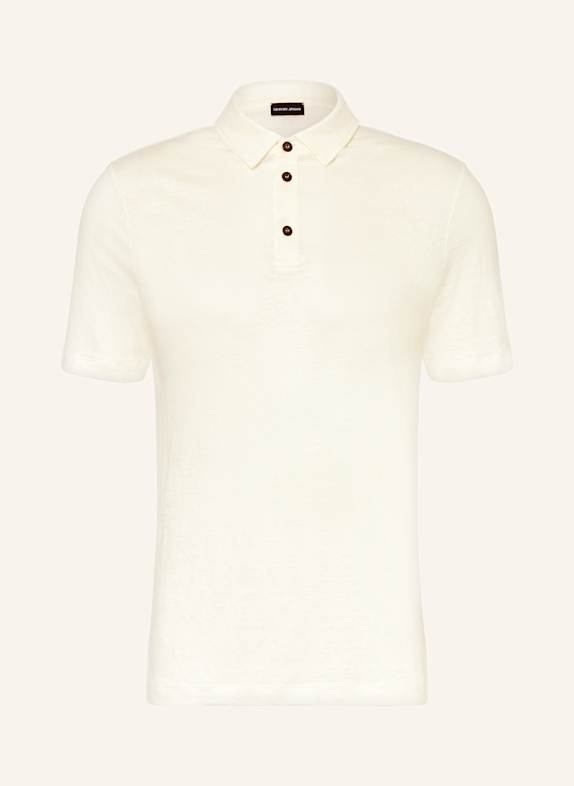GIORGIO ARMANI Jersey-Poloshirt aus Leinen ECRU