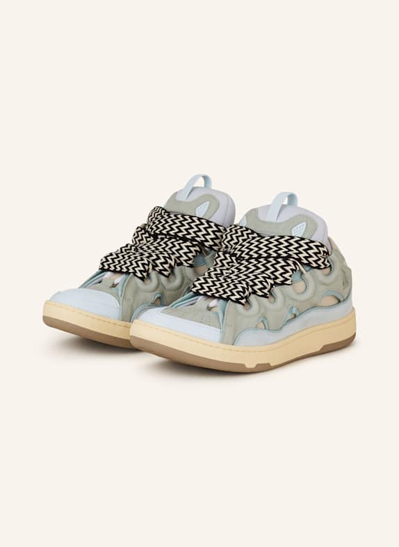 LANVIN Sneaker CURB HELLBLAU/ HELLGRÜN/ CREME