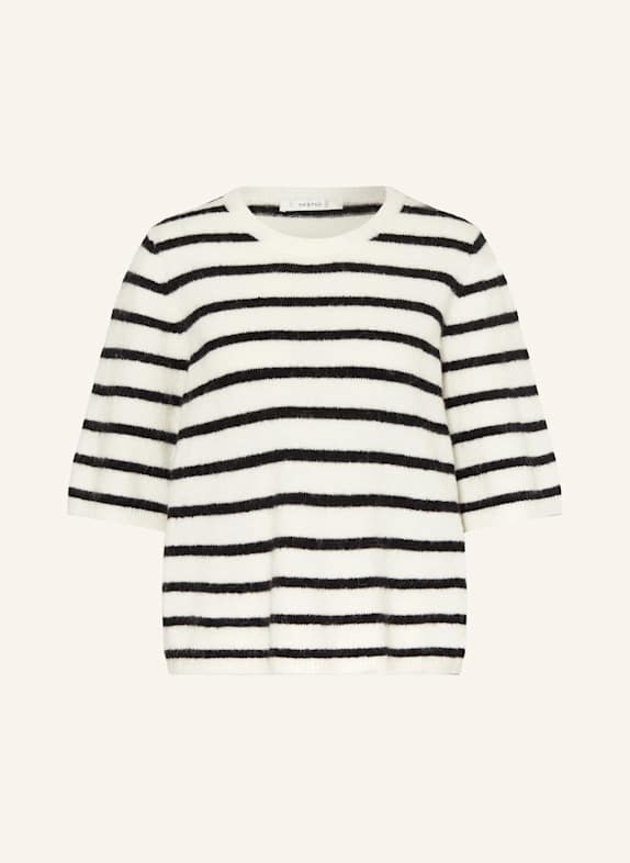 GESTUZ Strickshirt ALPHA mit Alpaka WEISS/ SCHWARZ
