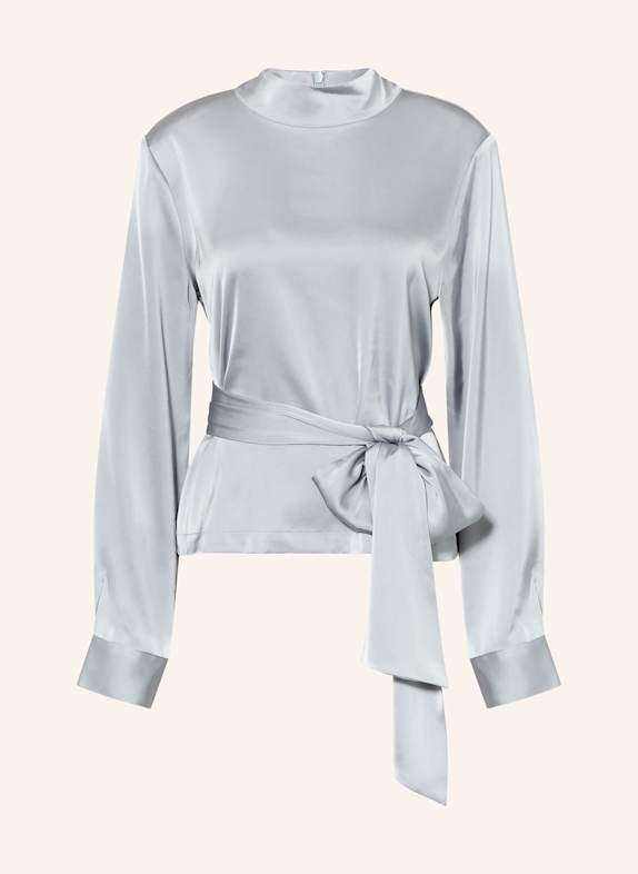 GESTUZ Shirt blouse HARPERGZ in satin BLUE GRAY