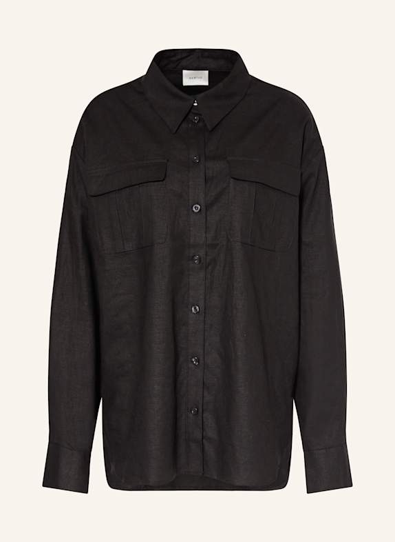 GESTUZ ELARAHGZ shirt blouse with linen BLACK