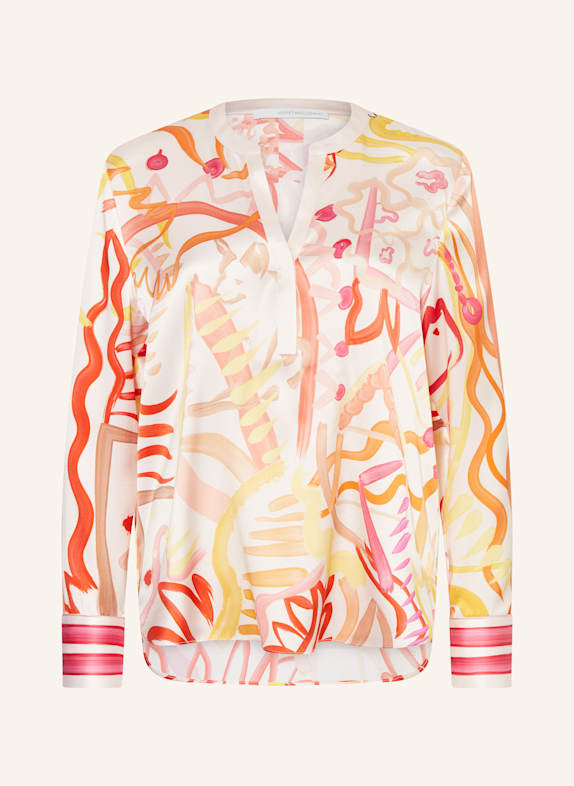 HERZEN'S ANGELEGENHEIT Shirt blouse in silk ECRU/ ORANGE/ PINK