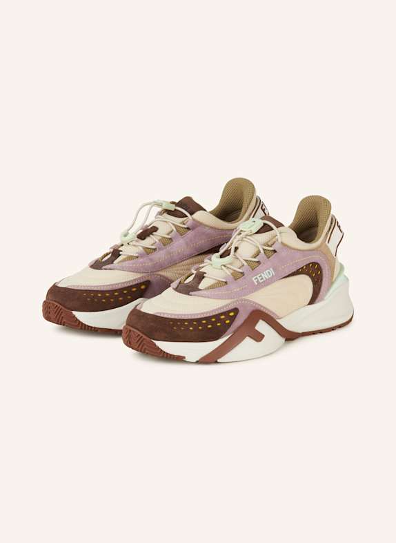 FENDI Sneakers FLOW CREAM/ PURPLE/ BROWN