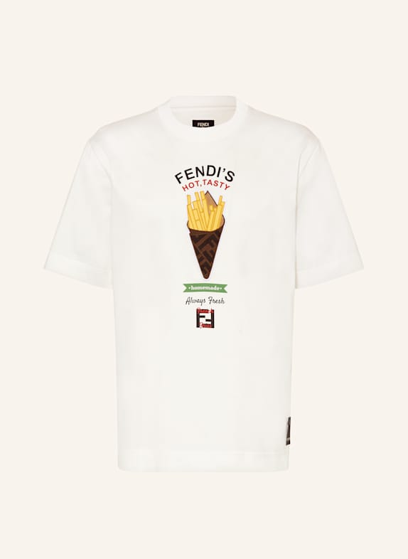 FENDI T-Shirt SCHWARZ/ GELB/ BRAUN