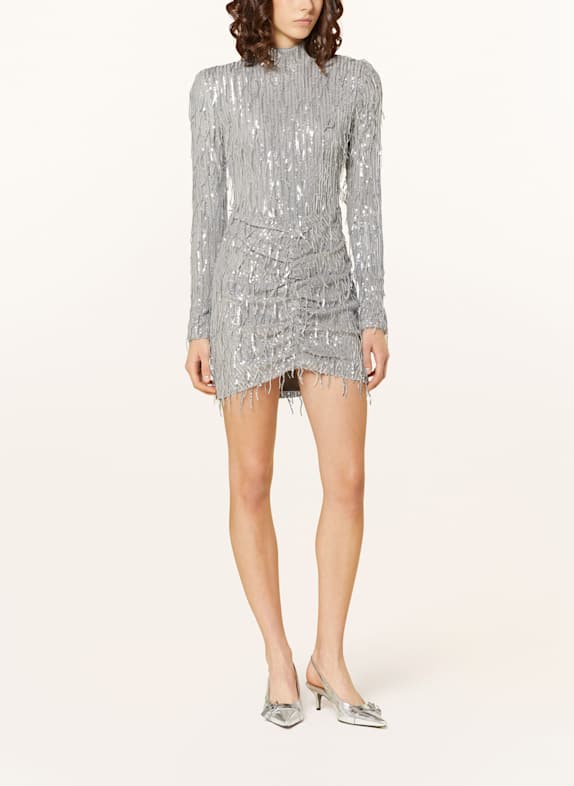 ROTATE Kleid mit Pailletten SILBER