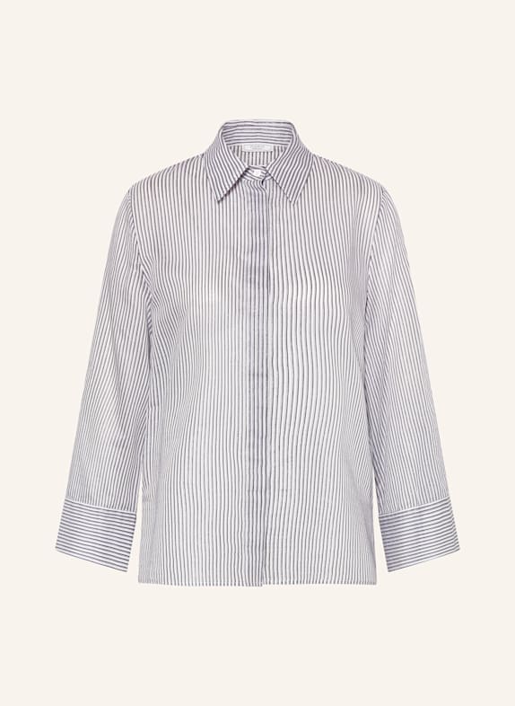 PESERICO Shirt blouse with glitter thread and 3/4 sleeves WHITE/ DARK GRAY