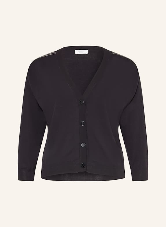 PESERICO Cardigan with 3/4 sleeves BLACK