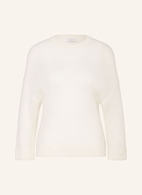 PESERICO Sweater with alpaca and glitter thread WHITE