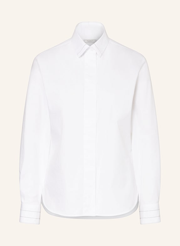 PESERICO Shirt blouse with decorative gems WHITE