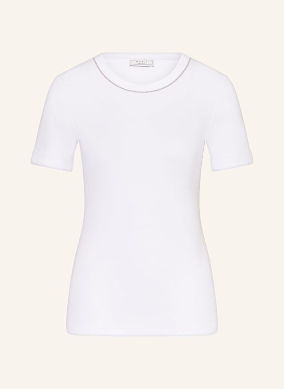 PESERICO T-shirt with decorative gems WHITE