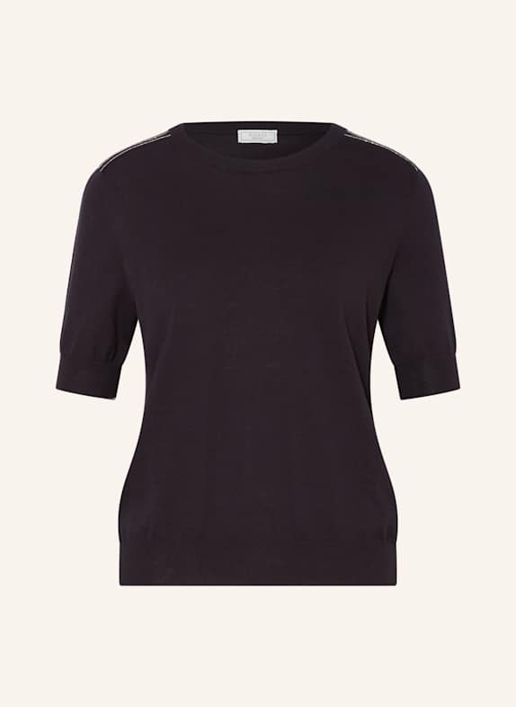 PESERICO Knit shirt with decorative beads BLACK