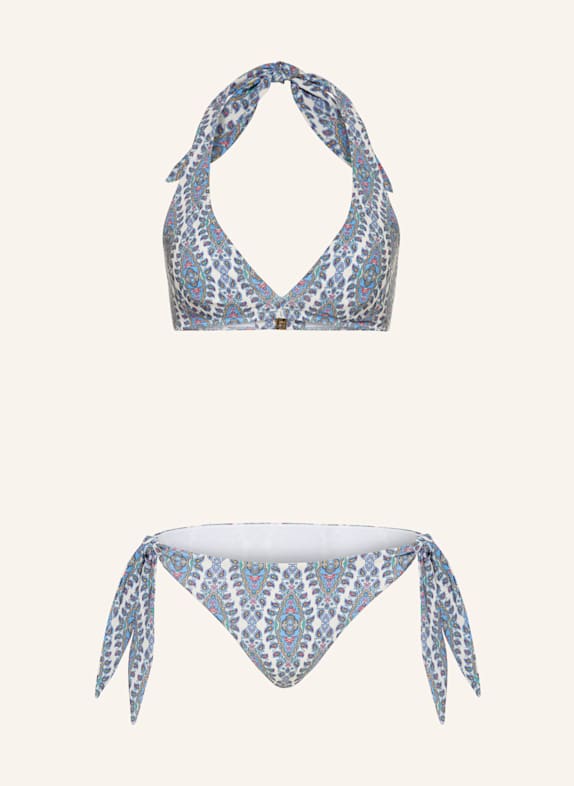 ETRO Neckholder-Bikini ECRU/ BLAU/ DUNKELROT