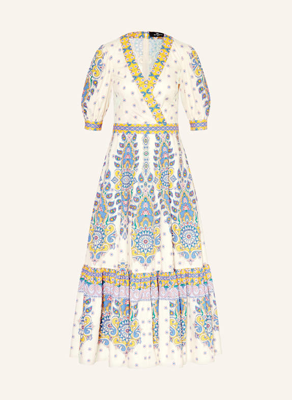 ETRO Kleid CREME/ BLAU/ GELB