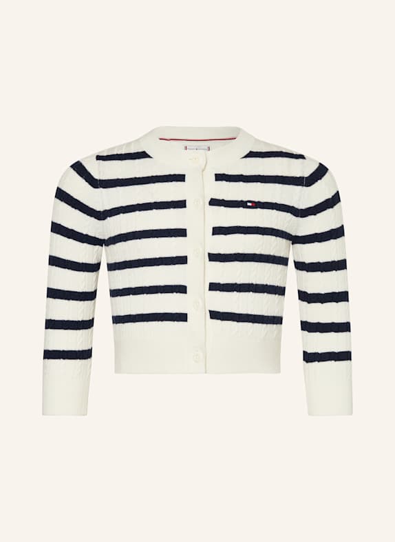 TOMMY HILFIGER Strickjacke DUNKELBLAU/ ECRU
