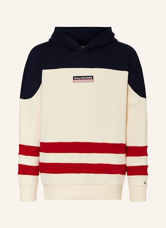 TOMMY HILFIGER Hoodie ECRU/ DUNKELBLAU/ ROT