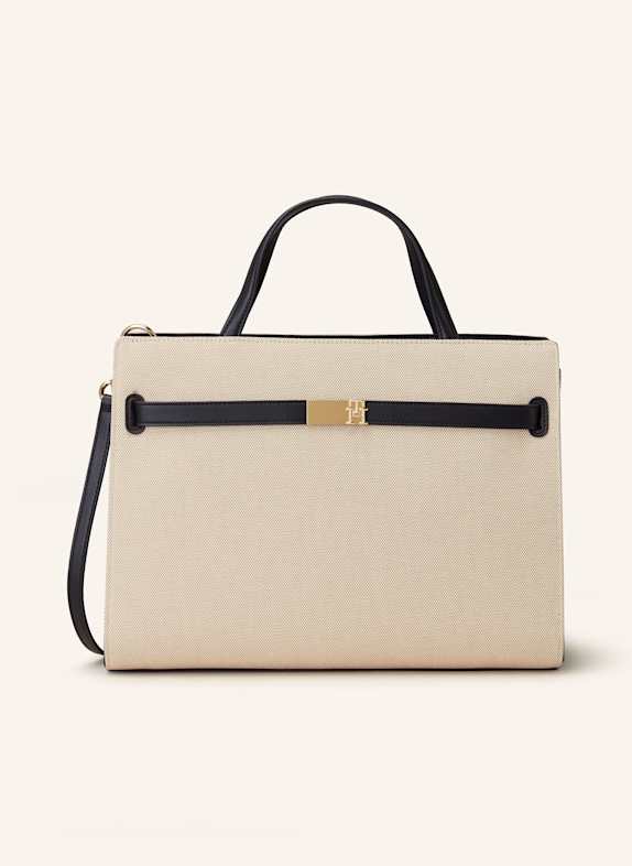 TOMMY HILFIGER Handtasche TH HERITAGE WORKBAG HELLBRAUN/ DUNKELBLAU
