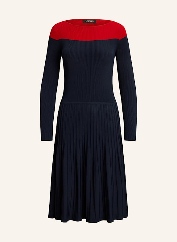 LAUREN RALPH LAUREN Strickkleid DUNKELBLAU/ ROT