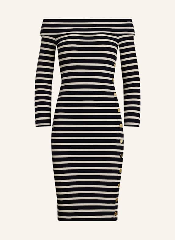 LAUREN RALPH LAUREN Jerseykleid mit 3/4-Arm DUNKELBLAU/ WEISS