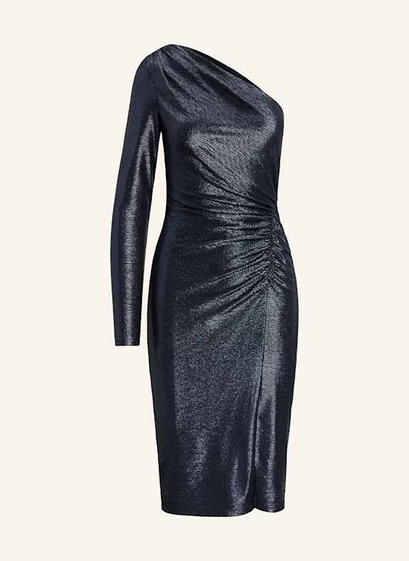 LAUREN RALPH LAUREN One-Shoulder-Kleid mit Glitzergarn DUNKELBLAU