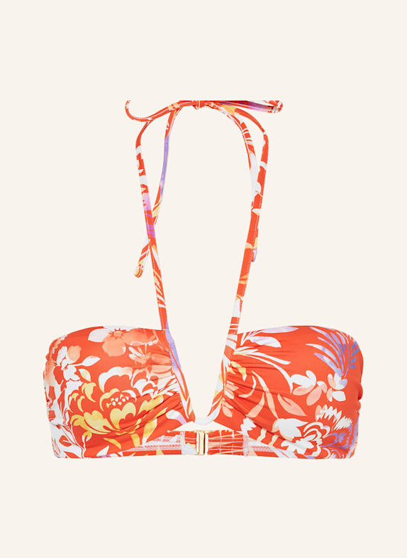 LAUREN RALPH LAUREN Neckholder-Bikini-Top ISLAND BREEZE ORANGE/ WEISS/ LILA