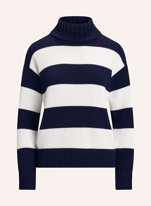 LAUREN RALPH LAUREN Rollkragenpullover DUNKELBLAU/ WEISS