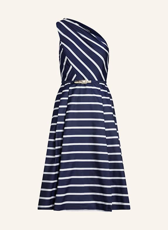 LAUREN RALPH LAUREN One-Shoulder-Kleid DUNKELBLAU/ WEISS