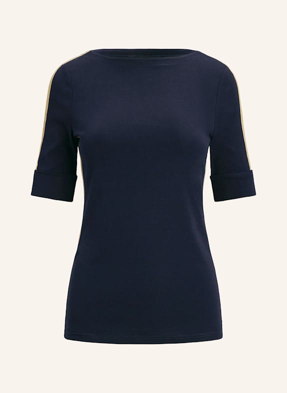 LAUREN RALPH LAUREN T-Shirt mit Glitzergarn DUNKELBLAU/ GOLD