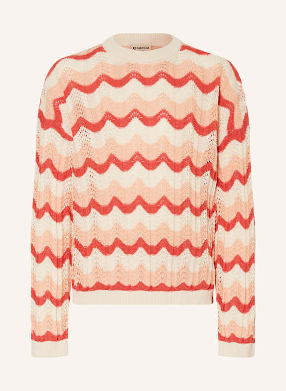 GARCIA Pullover ECRU/ HELLROT/ LACHS