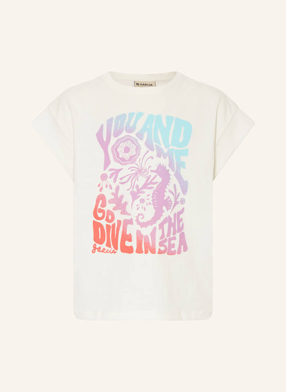 GARCIA T-Shirt WEISS/ HELLLILA