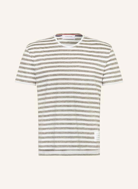 THOM BROWNE. T-shirt made of linen WHITE/ GRAY