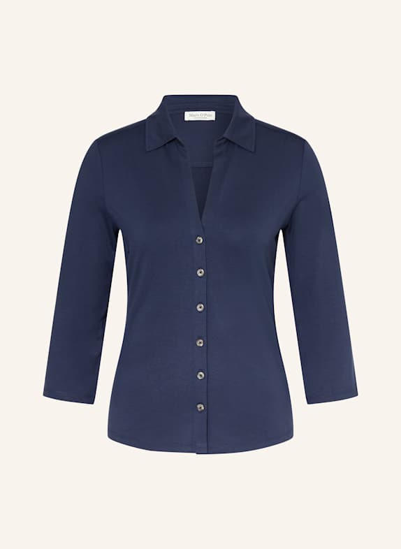 Marc O'Polo Hemdbluse aus Jersey mit 3/4-Arm DUNKELBLAU