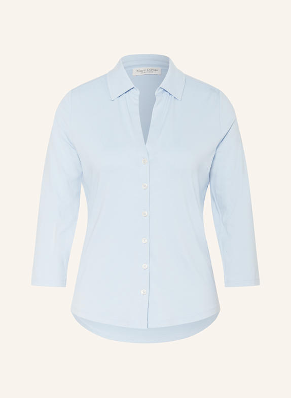 Marc O'Polo Hemdbluse aus Jersey mit 3/4-Arm HELLBLAU