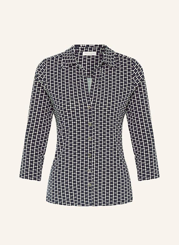 Marc O'Polo Hemdbluse mit 3/4-Arm aus Jersey DUNKELBLAU/ WEISS/ SCHWARZ