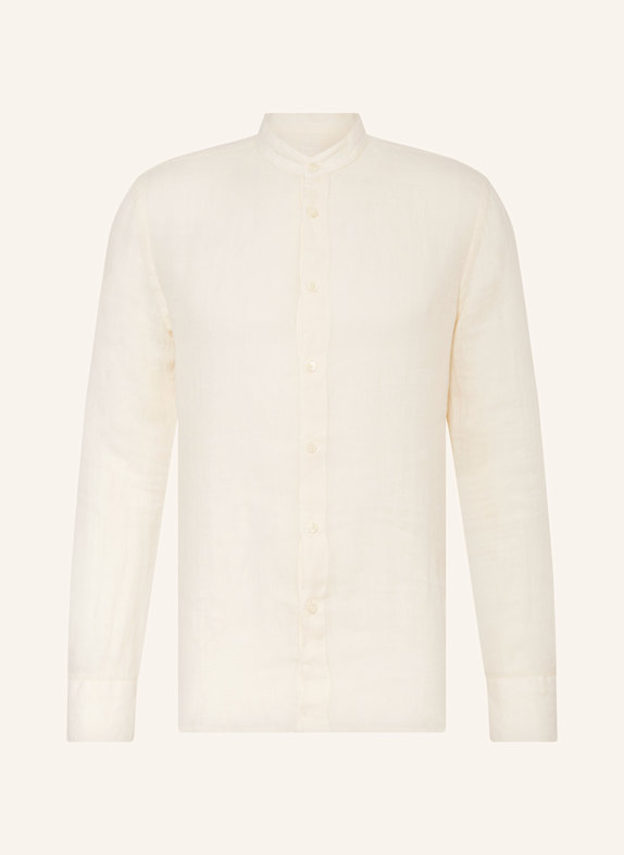 120%lino Leinenhemd Slim Fit mit Stehkragen CREME