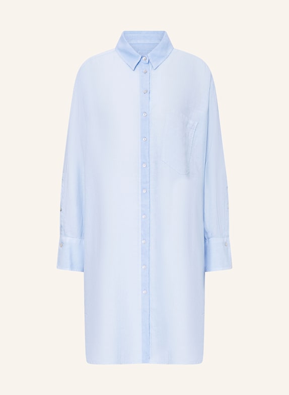 120%lino Hemdblusenkleid aus Leinen HELLBLAU