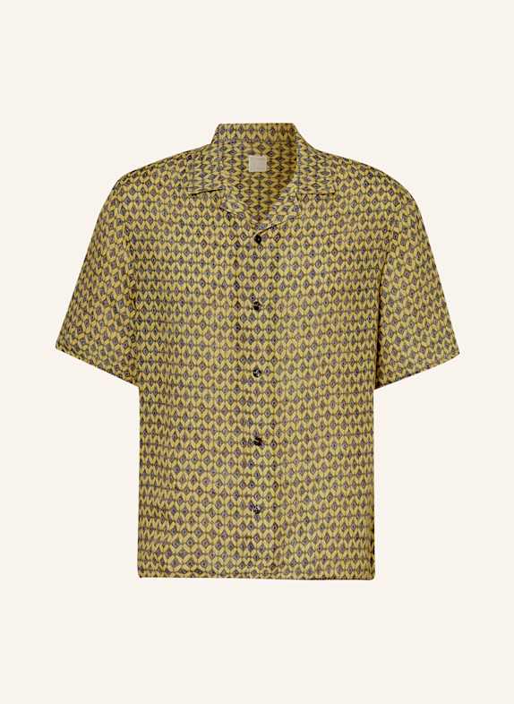 120%lino Resorthemd Regular Fit aus Leinen GELB/ GRÜN/ BLAU